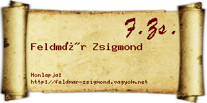 Feldmár Zsigmond névjegykártya